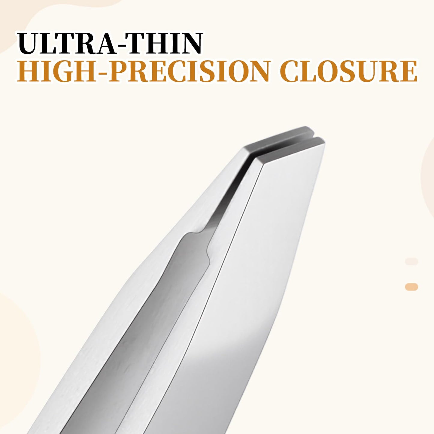Tweezers for Women Facial Hair Stainless Steel Eye Tweezers for Eyebrows Eye Brow Tweezer Slanted Tweezer for Hair Removal Eyebrow Shaping Crafting, Women Men, Silver, with Case