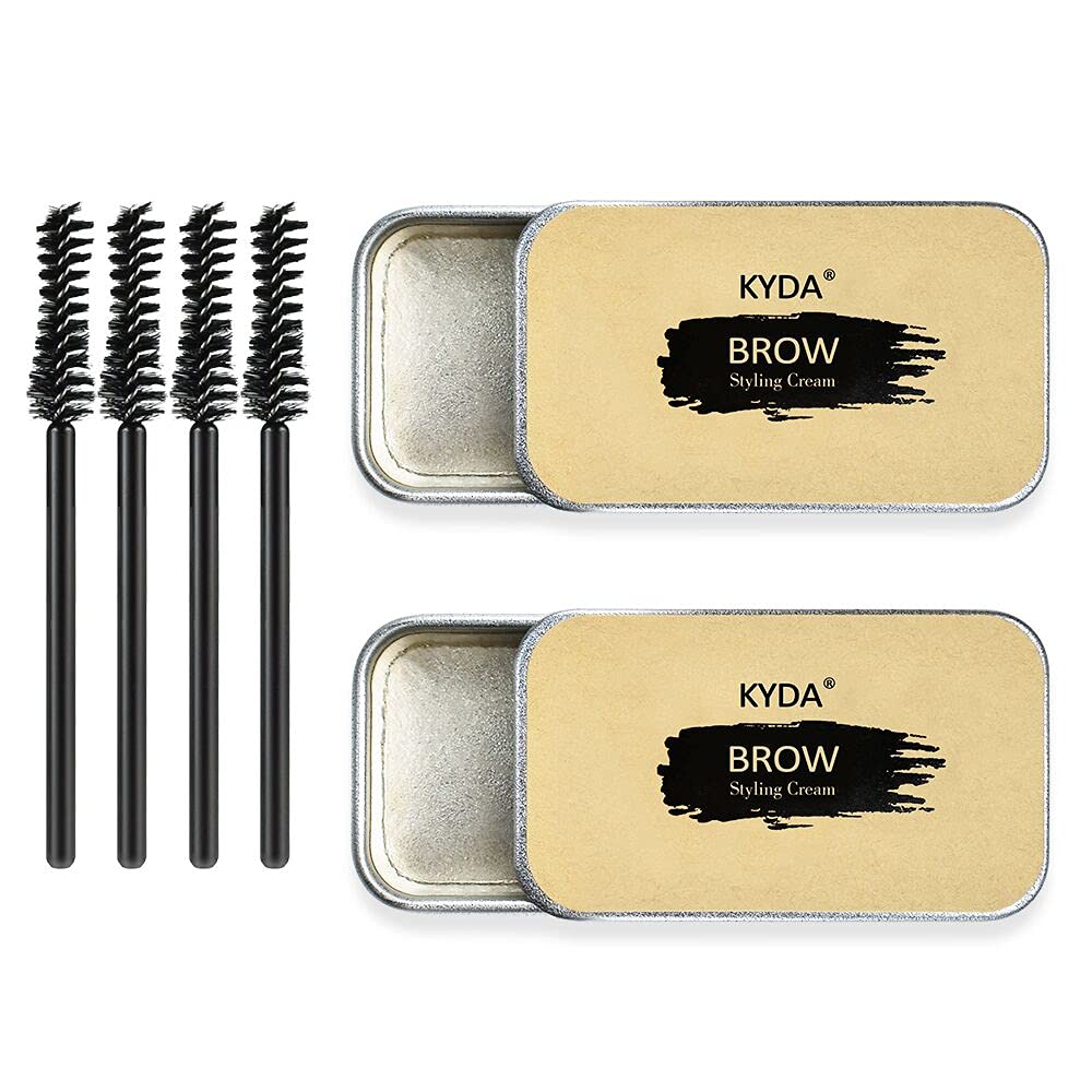 Eyebrow Soap Kit - 2 PCS Waterproof Brow Styling Pomade for Natural 3D Feathery Brows | Long Lasting & Smudge Proof