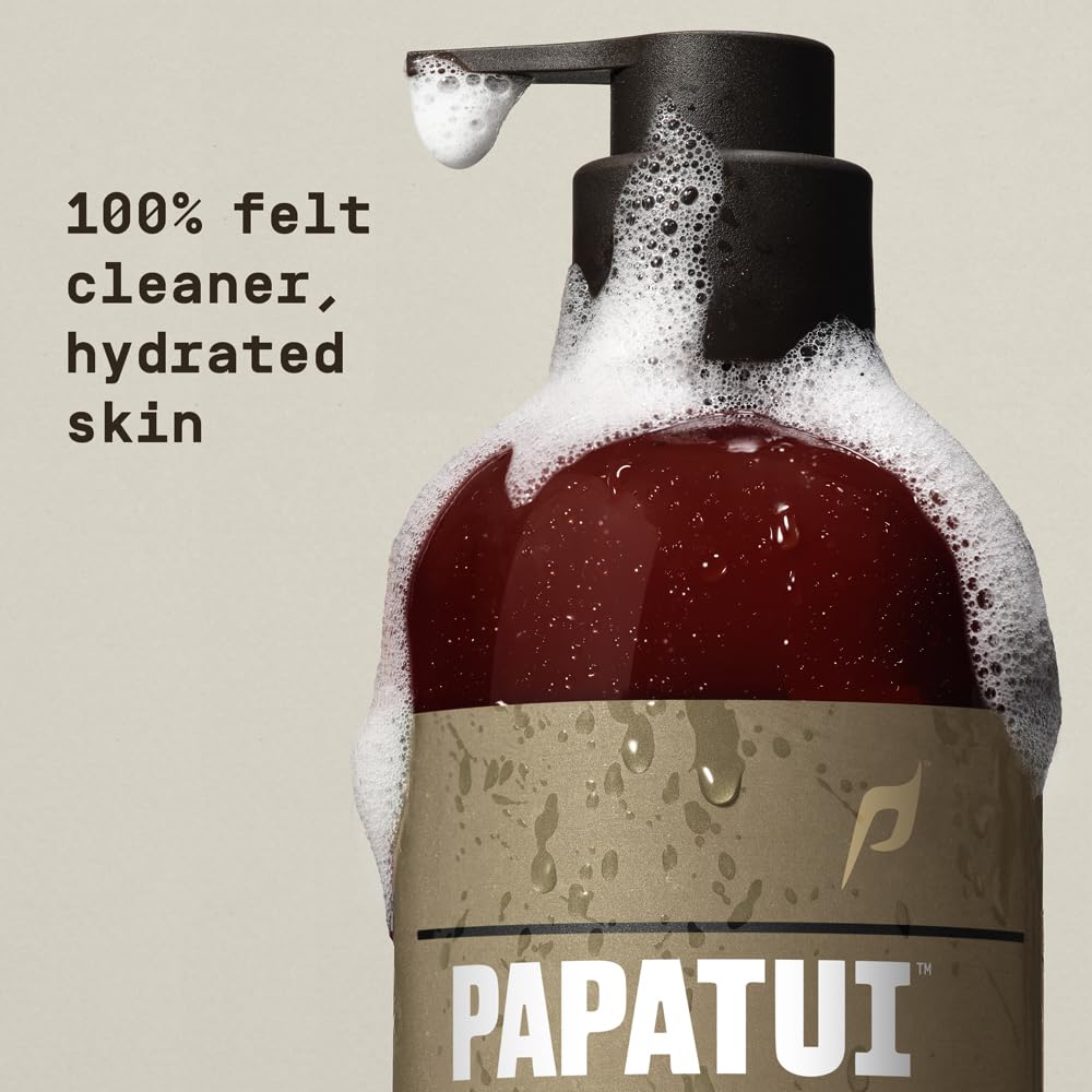 PAPATUI Refreshing Body Wash for Men - Exfoliating & Hydrating Coconut Oil Formula | Vanilla Shea | 28 oz