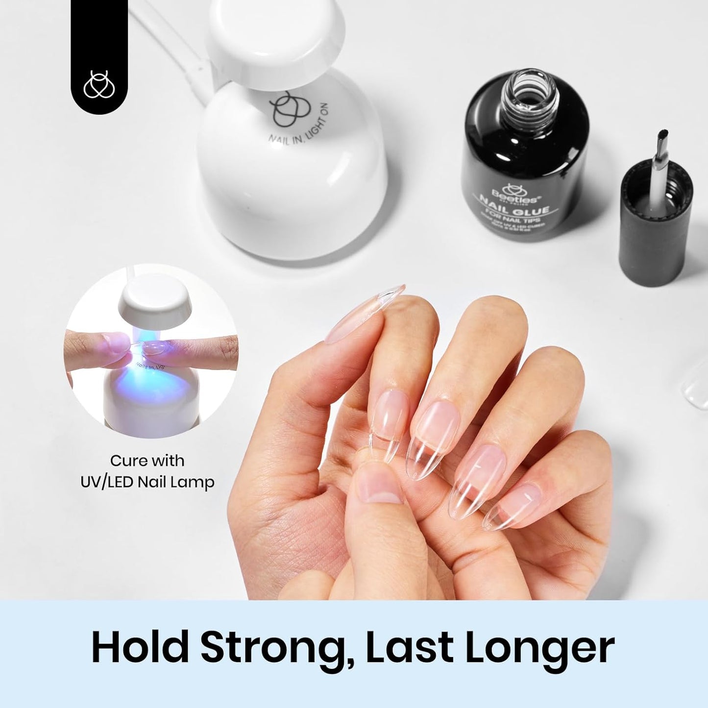 Beetles Gel Polish - 9 In 1 Gel Nail Glue for Acrylic Tips | 2 Pcs 15ml Long-Lasting Nail Gel Kit
