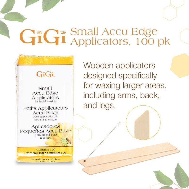 GiGi Accu Edge Wax Sticks for Hair Removal – Small, Wax Applicator Sticks, Wooden Waxing Stick for Upper Lip & Eyebrows, 100 ct