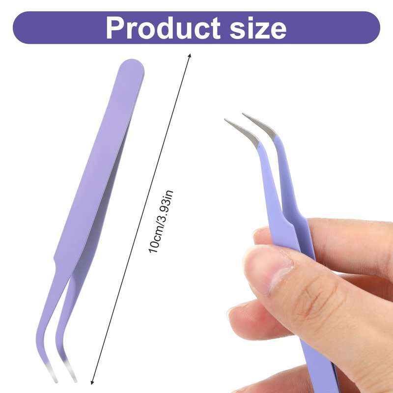 5 Pcs Curved Craft Tweezers, Upgraded Anti-Static Stainless Steel Curved of Tweezers Multipurpose Curveds Tip Craft Tweezer for Crafts Repairing, Scrapbooking, Cardmaking, Stickers