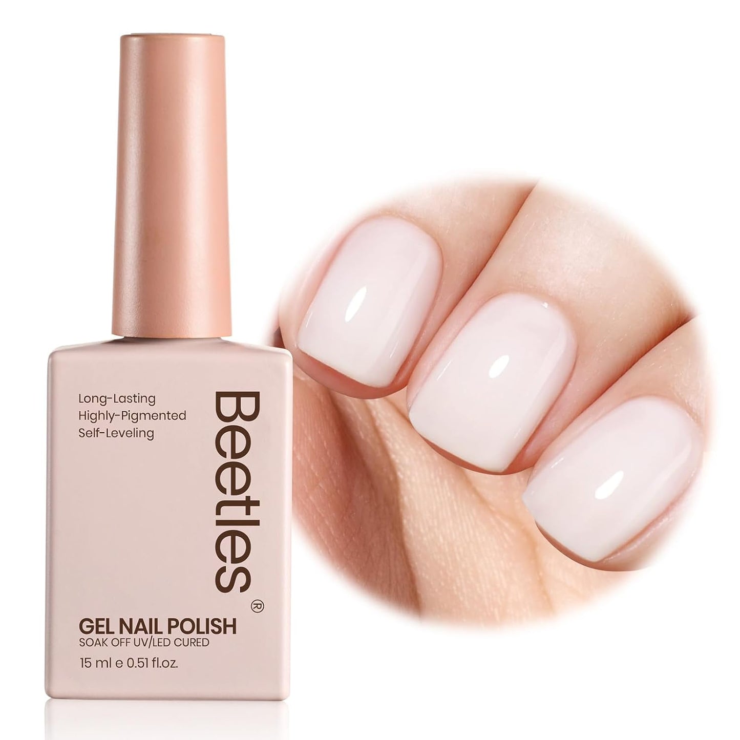 Beetles Mauve Gel Nail Polish - Dusty Rose Pink Purple UV Soak Off | 15ml Long Lasting Glossy Finish for Salon & Home