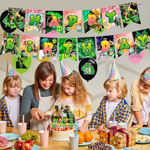 Rapper Singer 𝓕𝓮𝓻𝔁𝔁𝓸 Birthday Party Supplies Set - Banner, Cake & Cupcake Toppers