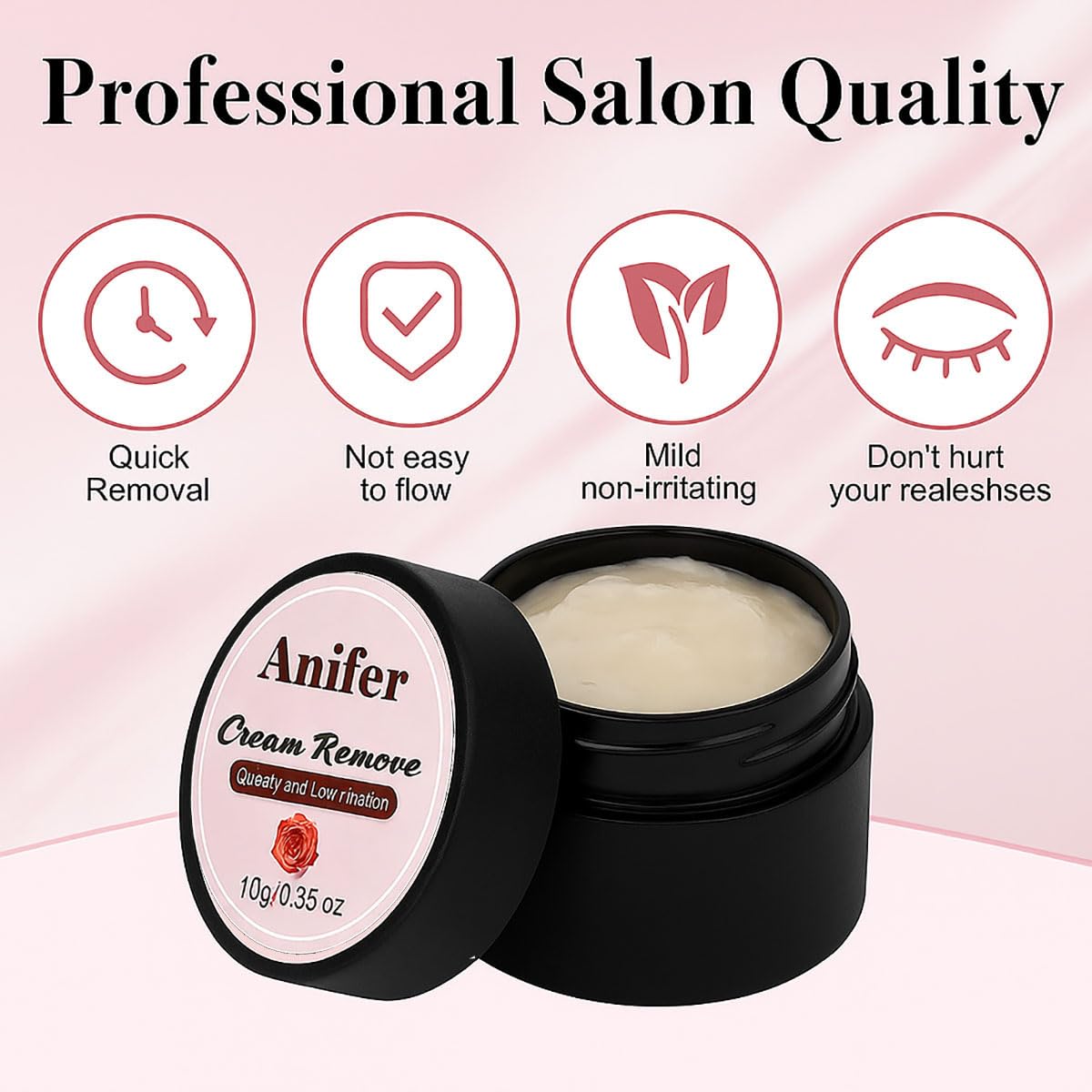 Eyelash Extension Remover - Fast-Dissolving Cream for Sensitive Skin | 10g, Rose Scent, No Residue (2 Pcs)