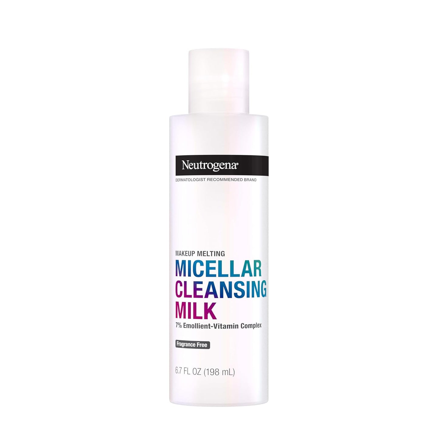 Neutrogena Makeup Remover - Nourishing Micellar Milk with 7% Emollient | Fragrance-Free, 6.7 fl. oz for Sensitive Skin