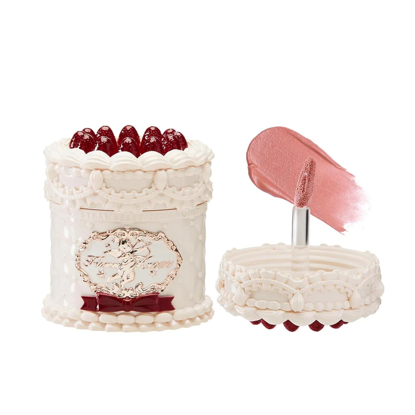 Flower Knows Strawberry Cupid Cake Lip Cream - Mauve Rose Pink Velvet Matte, Lightweight Hydrating Formula, Vegan