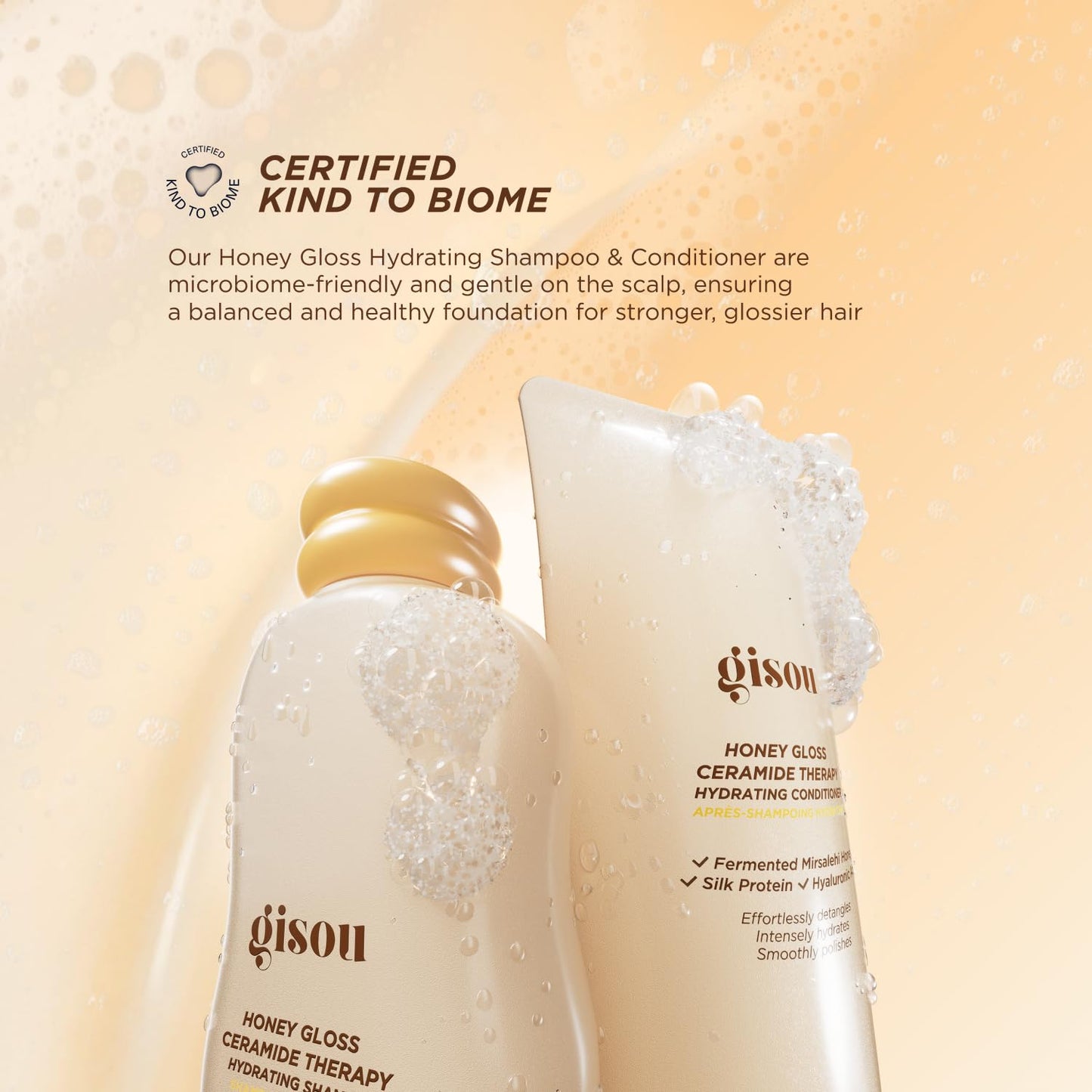 Gisou Honey Gloss Ceramide Therapy Hydrating Conditioner – Smooths, Detangles & Adds Shine with Mirsalehi Honey & Ceramides (6.8 Fl Oz)