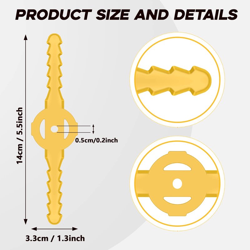 Honoson 36 Pieces String Weed Trimmer Head Blade Replacement Plastic Cutter Weed Mover Blade Lawn Mower Accessories for Cordless Grass Trimmer Garden (Yellow)