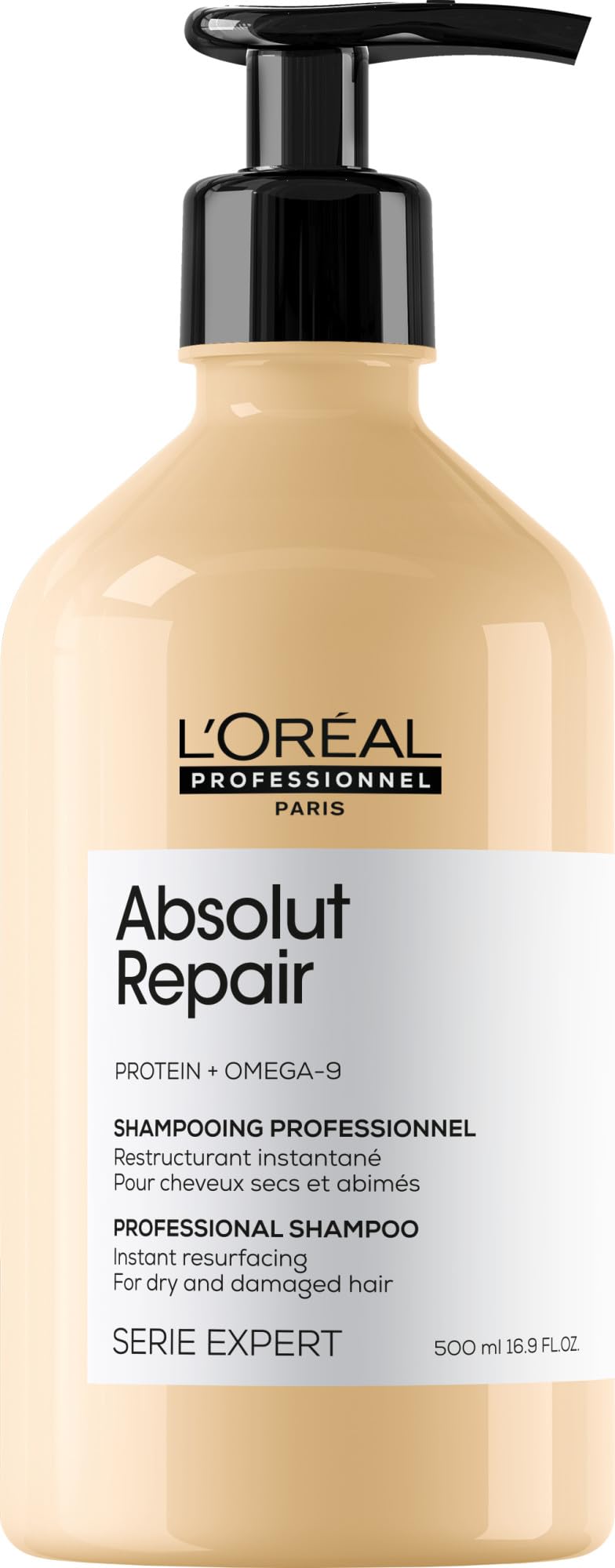 L'Oréal Professionnel Paris Absolut Repair Shampoo – Nourishing Protein Shampoo For Dry, Damaged Hair, Repairs Damage and Provides Shine, 16.9 Fl Oz