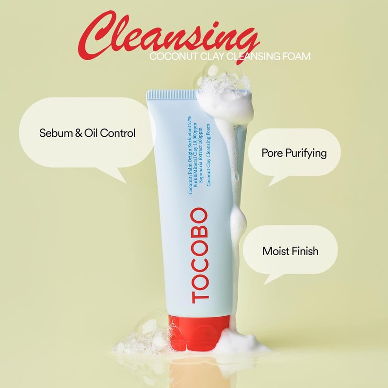 TOCOBO Korean Clay Cleansing Foam - Deep Cleanse & Hydrate | 150 ml