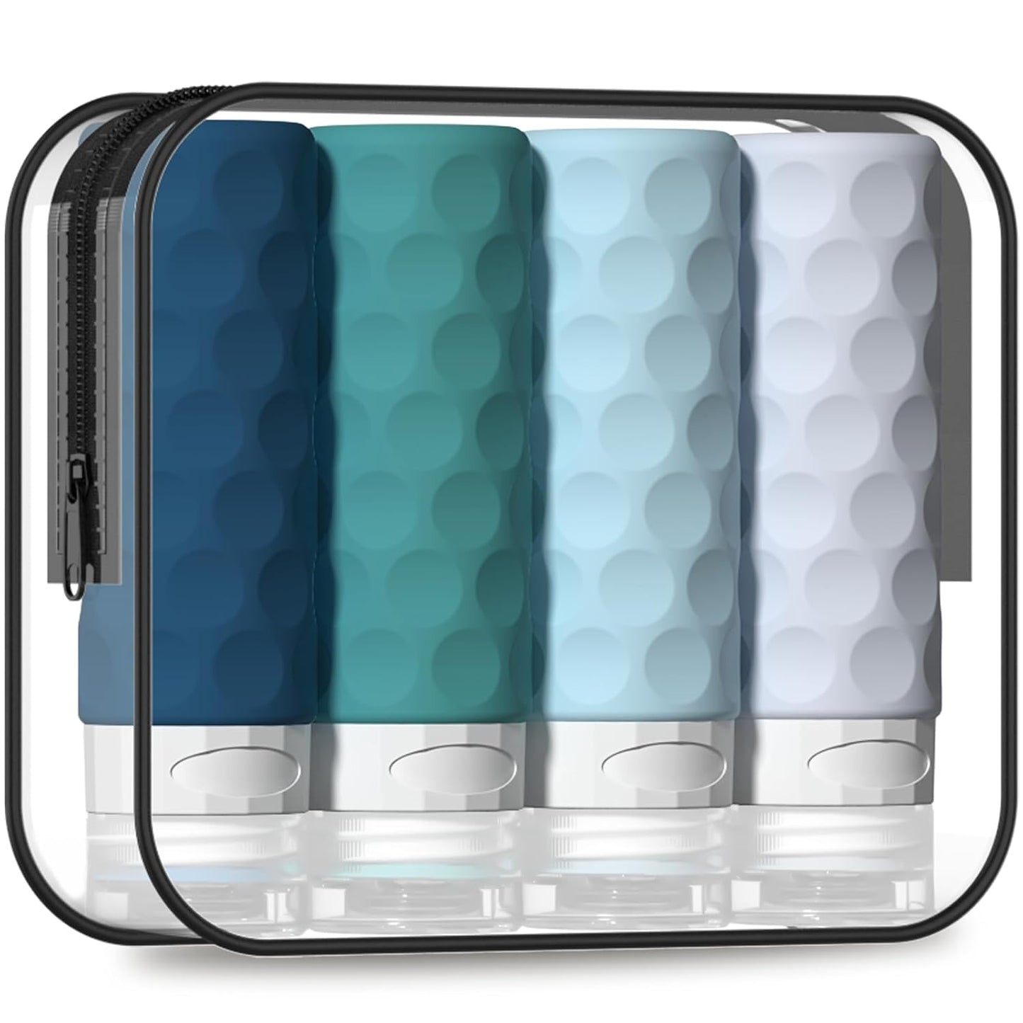 Travel Bottles for Toiletries - 4PCS TSA Approved 3oz Silicone Containers | BPA Free, Leak Proof, Refillable