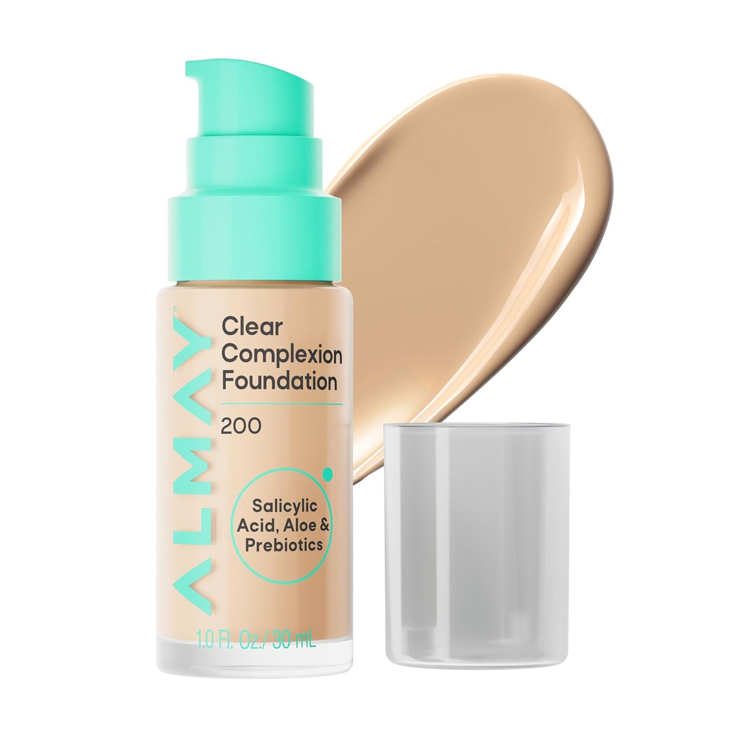Almay Clear Complexion Foundation - Oil-Free Makeup for Acne-Prone Skin | Buildable Coverage, Soft-Matte Finish, 1 fl oz