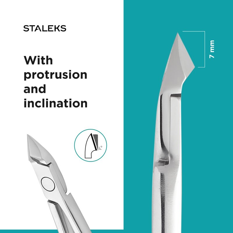 Staleks PODO 10 Podology Scissors-Style Nippers – 7 mm Blades with Heel – Beveled Straight Tips – Ideal for Corns, Calluses, and Cuticle Processing