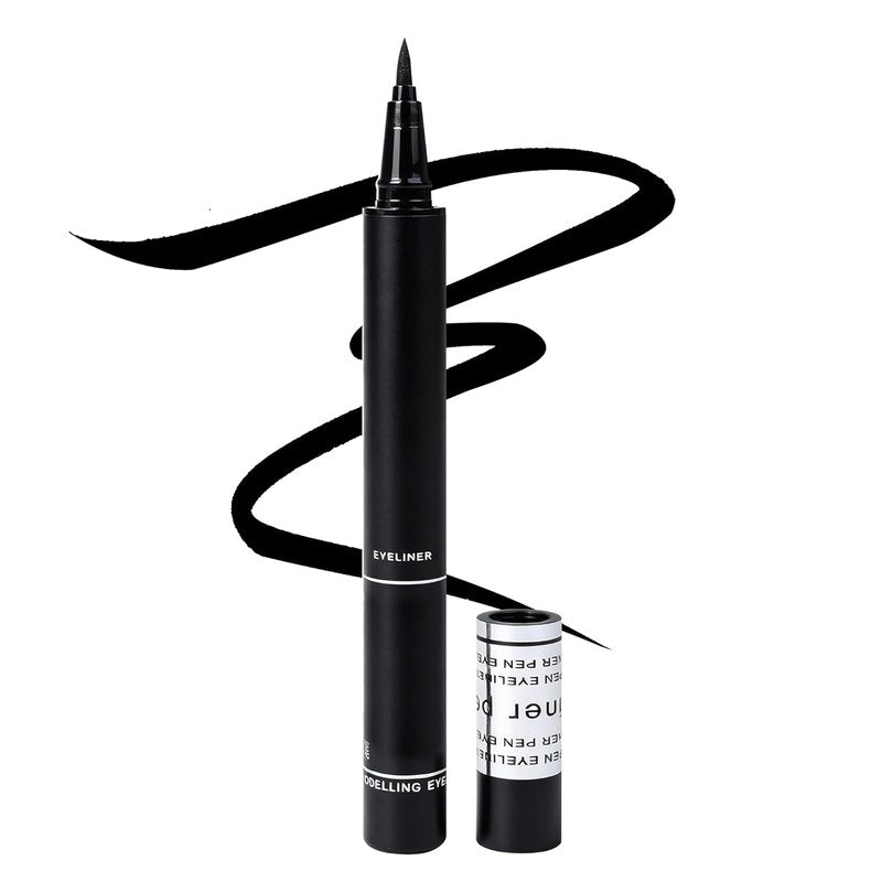 Liquid Eyeliner - Waterproof Black Eyeliner with Ultra Fine Brush | Quick Drying, Smudge Resistant, Intense Pigment, 0.042 Fl Oz