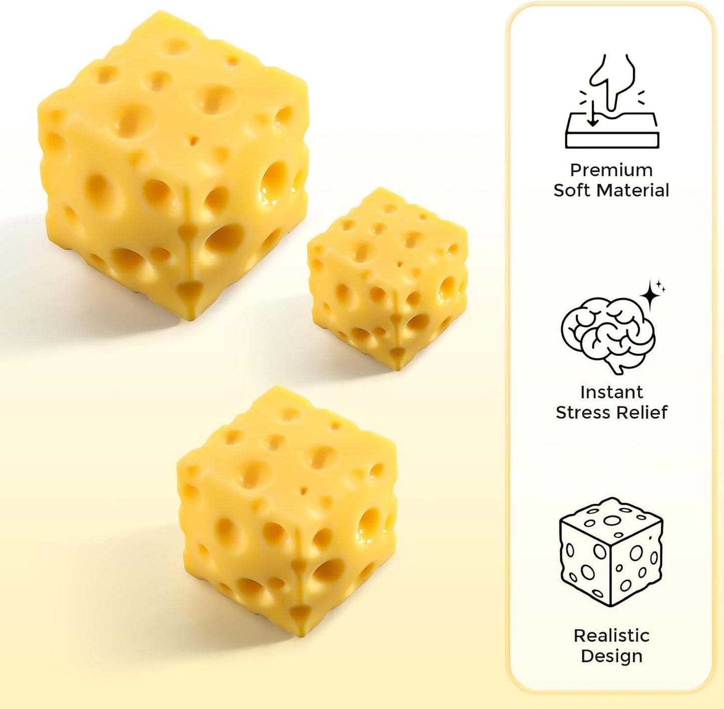Slow Rebound Cute Butter Squeeze Stress Balls, 2026 New Squeeze Ball Realistic Butter Stick Soft Squeeze-Toys, Upgrade Stress Relief Fidget Toys Wet Slow Rebound Stress-Relief-Toy Yellow 2.4 IN