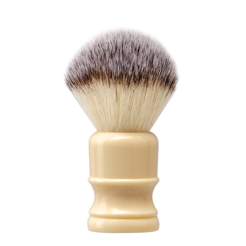 Grandslam Shaving Brush with Synthetic Hair, Cruelty-Free Shaving Cream Brush for Men, 100% Solid Resin Handle, Gently Exfoliates The Skin, 24mm Knot (Imitation ivory)