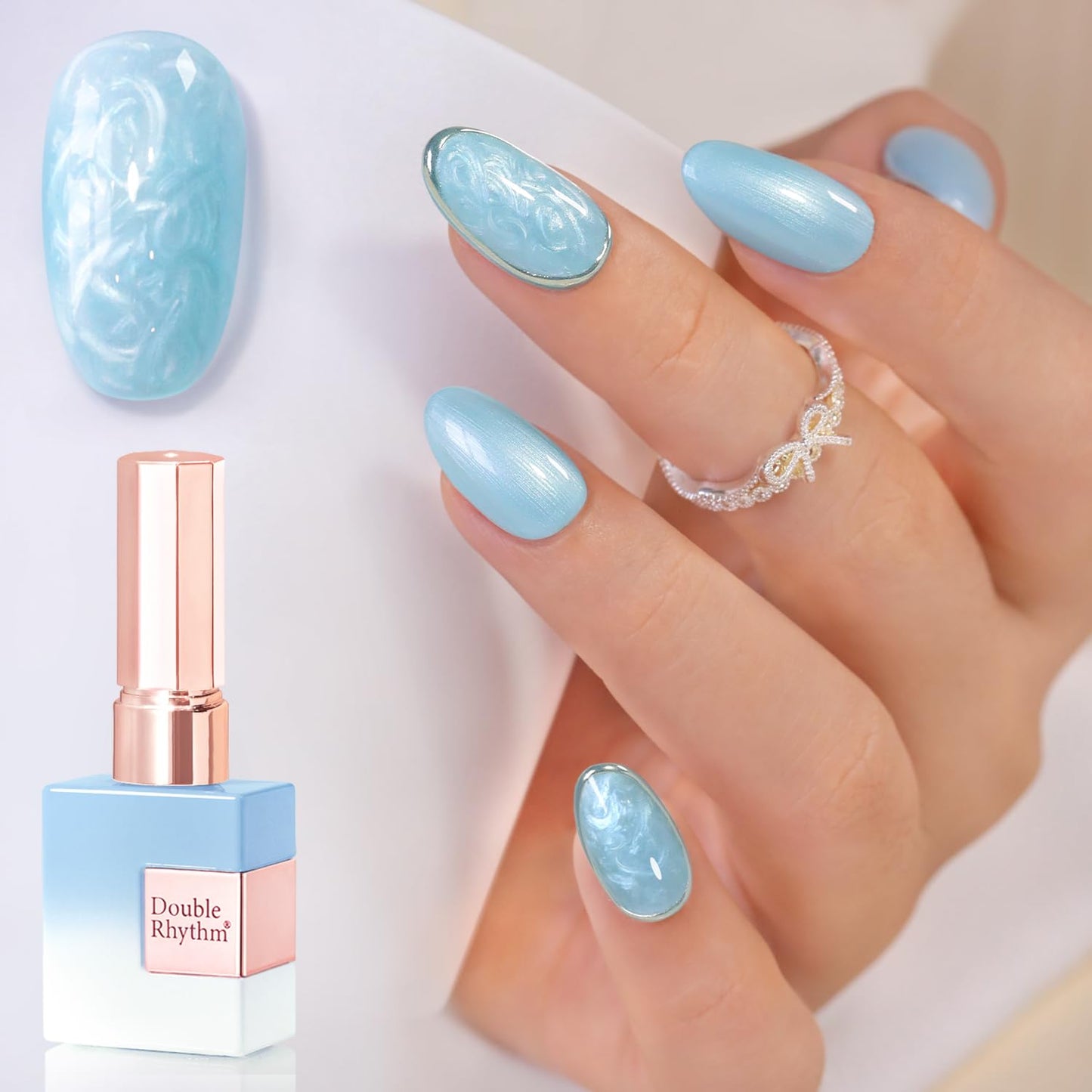 Gel Nail Polish - Double Rhythm 15ML Pearl White Soak Off for Art Manicure | DIY at Home