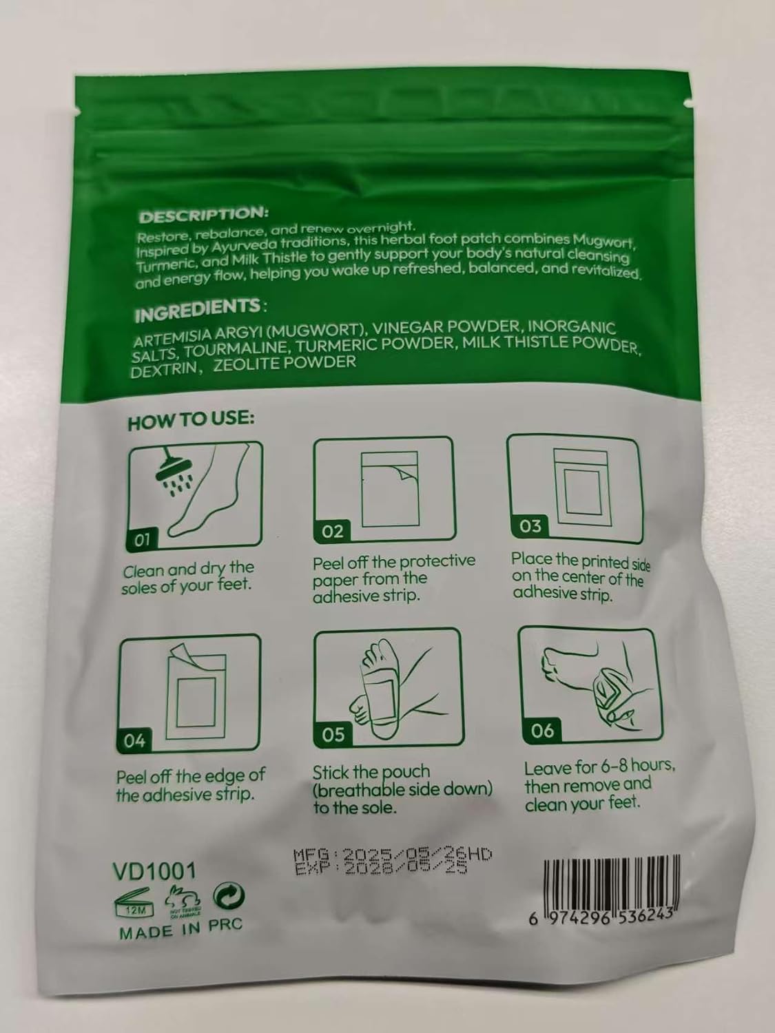 Deep Cleansing Foot Pads - Natural Bamboo Vinegar & Ginger Powder | 24 Adhesive Sheets for Relaxation & Sleep Improvement