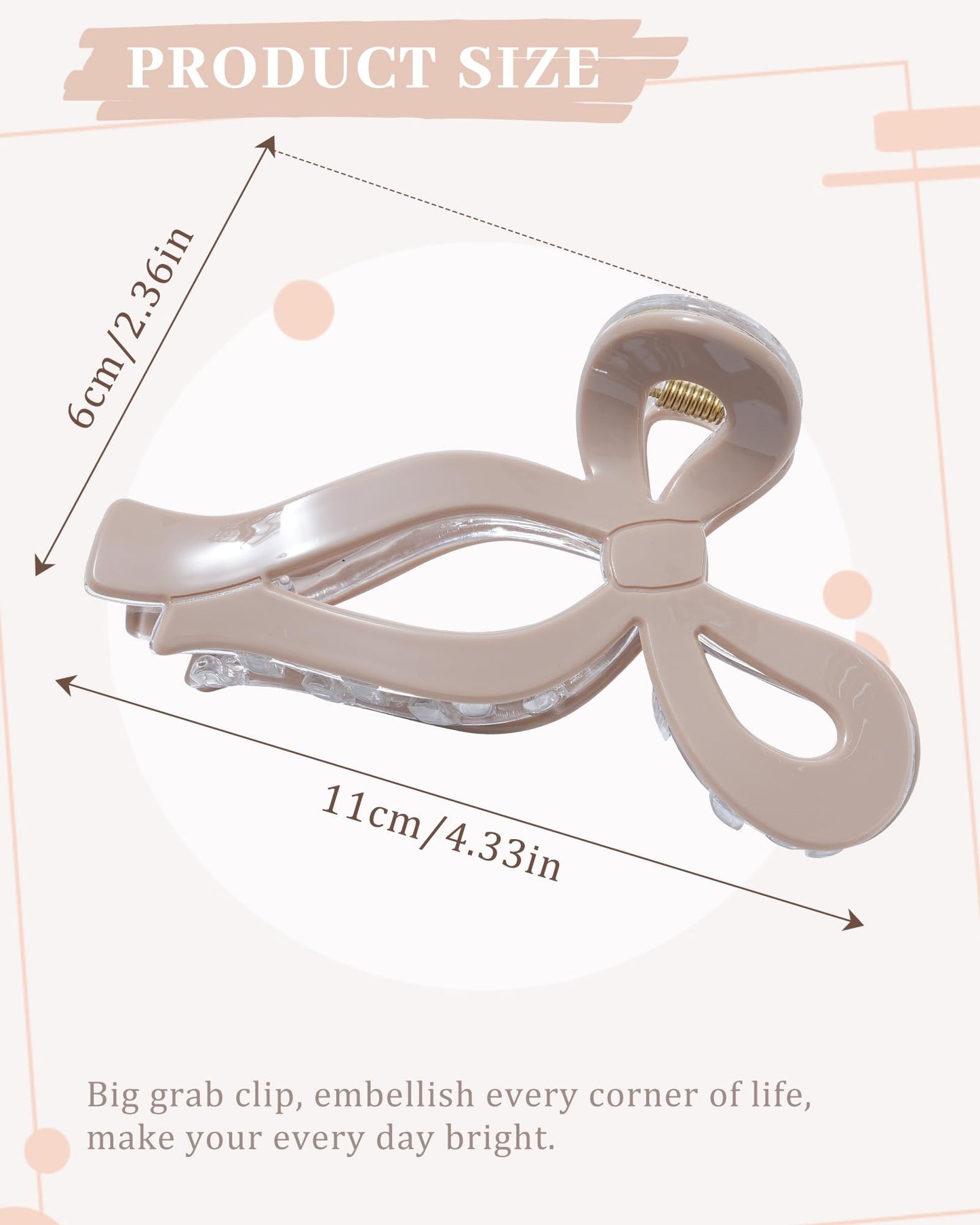 Molans 5Inch Large Hair Claw Clips 4 PCS for Women - Acrylic Hair Accessories for Thick Hair and Long Hair, Big Strong Durable Hair Applique, Oversized Non-slip Rectangle Butterfly Jaw Hair Clips