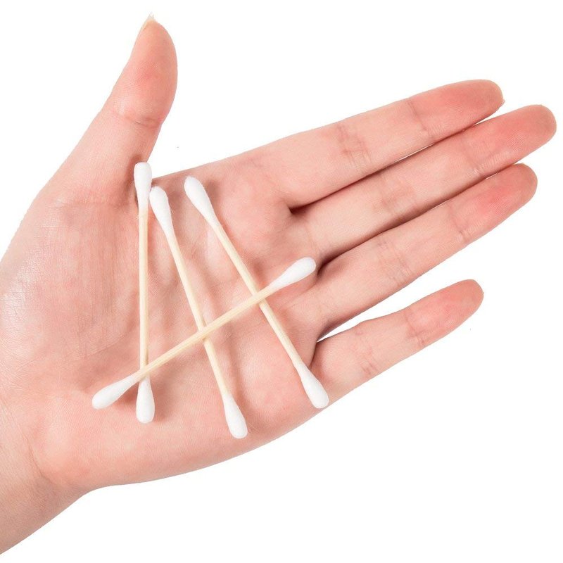 Cotton Swabs - 300ct Biodegradable Bamboo Sticks | 100% Pure Natural Cotton, Chemical-Free