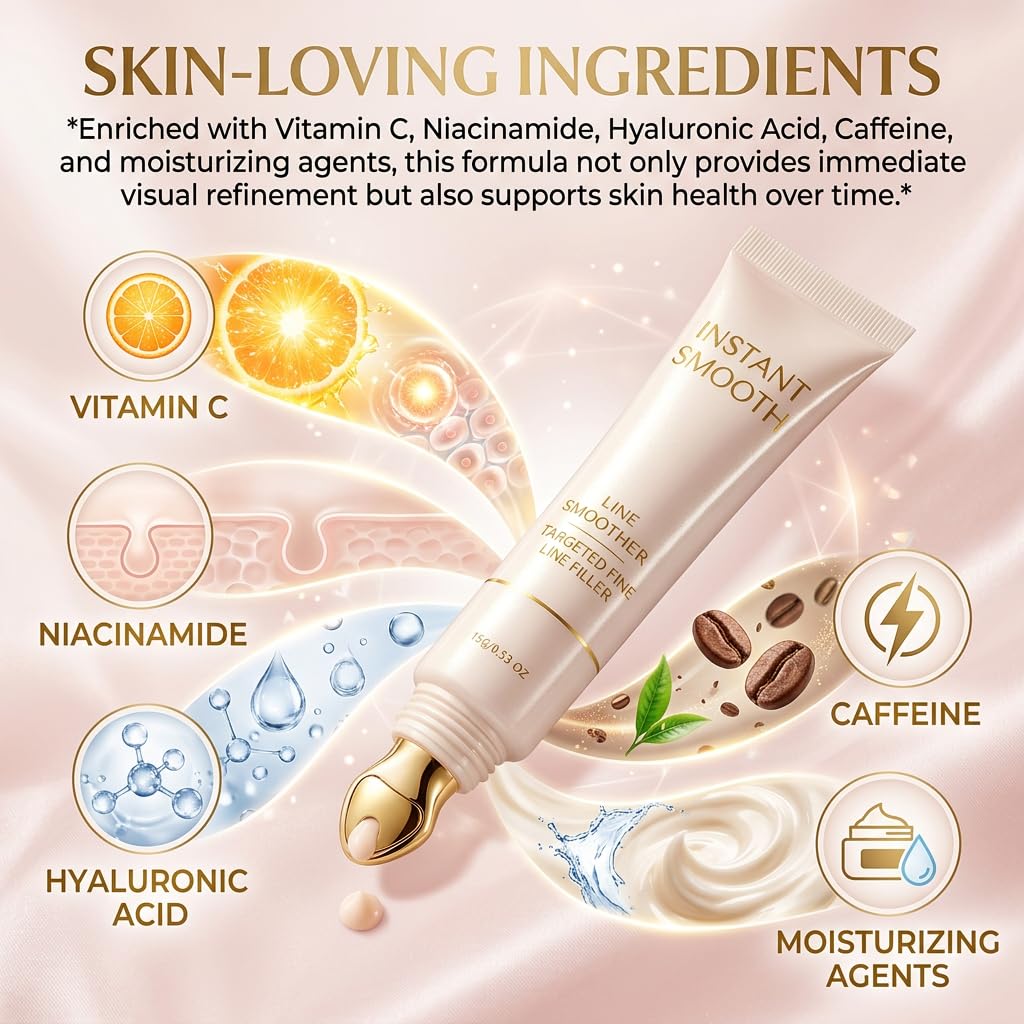 Line Smoother Primer - Fine Line Blurring Formula with Vitamin C & Hyaluronic Acid | Lightweight Twist-Up Design (1 Pc)