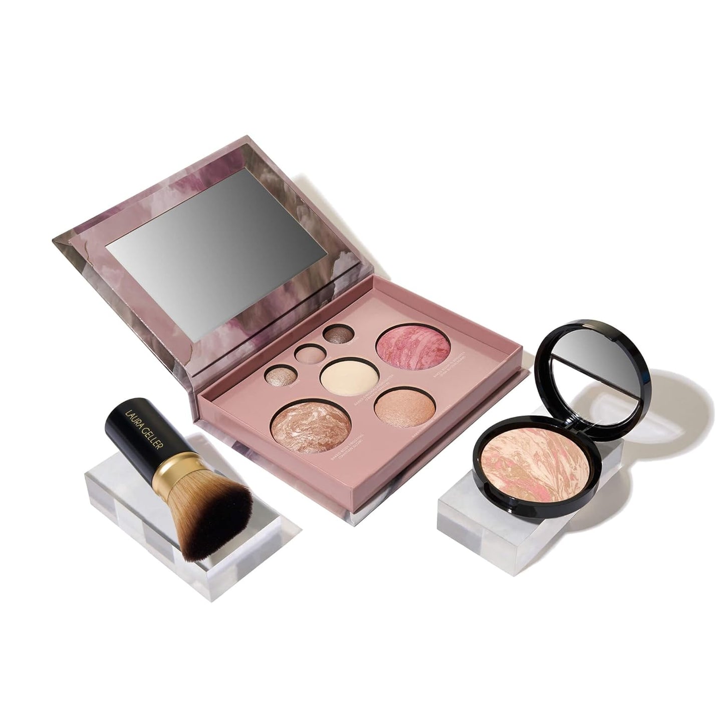 Laura Geller Baked Starter Kit - Full Face Palette, Powder Foundation & Kabuki Brush Set | Porcelain Finish