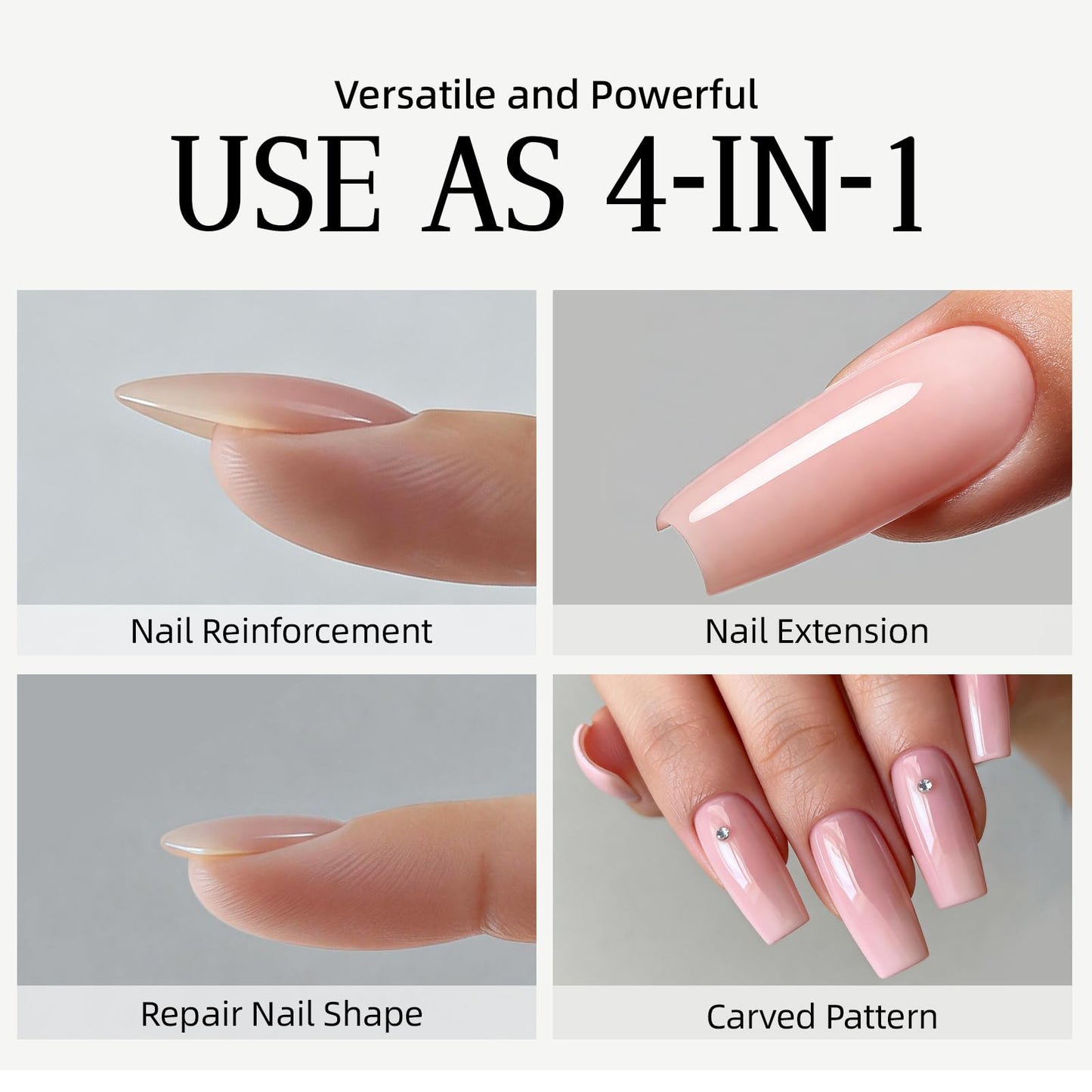 SASSYTIP HEMA TPO Free Builder Hard Gel, 30g Salon Strength, 7 Shade Colors - Safe Allergy-Friendly Nail Gel for DIY at Home & Professional Nail Extensions, Sculpting, Apex Building (Bright Pink)