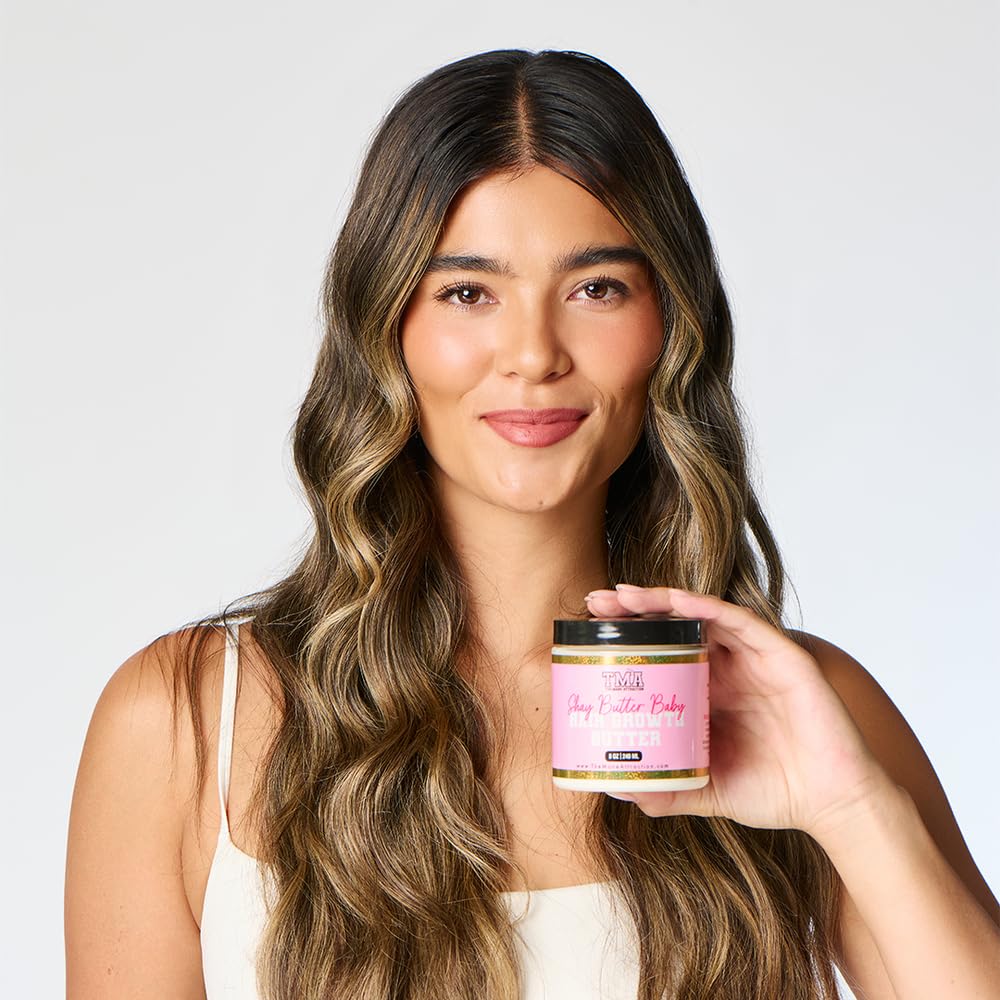 The Mane Attraction Shea Butter Baby Moisturizing Hair Butter – Deep Hydration & Length Retention Cream for Dry, Curly & Natural Hair – Shea Butter, Castor & Black Seed Oil – Frizz Control – 8oz