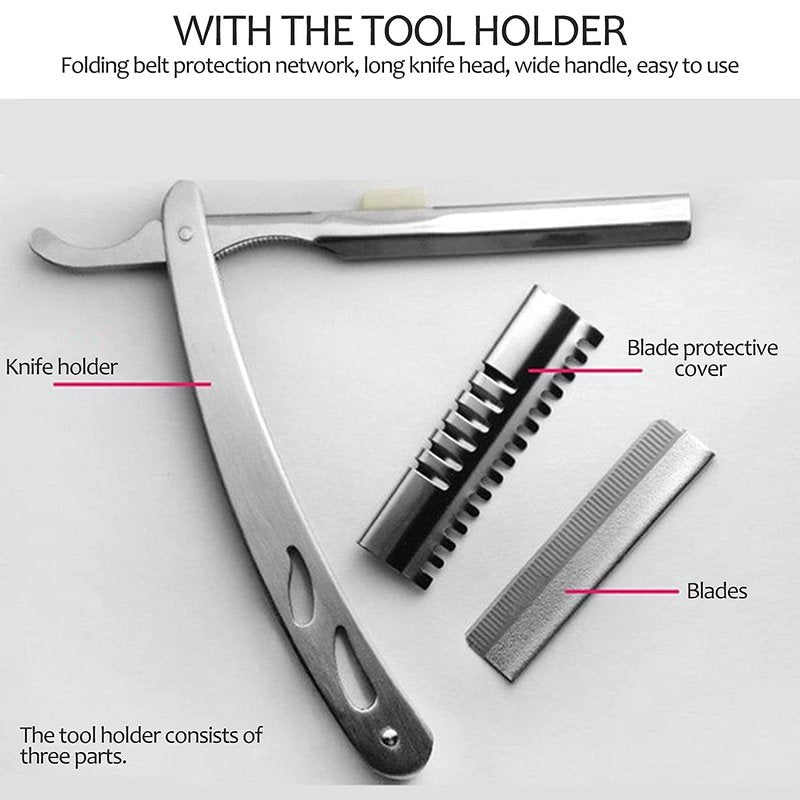 VEOUNDK Precision Brow Razor Blades for Women, Single Edge Disposable Eyebrow Blades, Ideal for Shaping, Grooming, and Styling Brows (100 pieces + 1 tool holders)