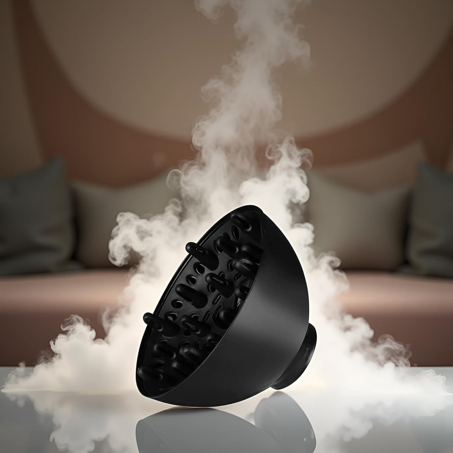 Universal Hair Dryer Diffuser for Curly Hair - Adaptable Attachment for Optimal Styling | Black