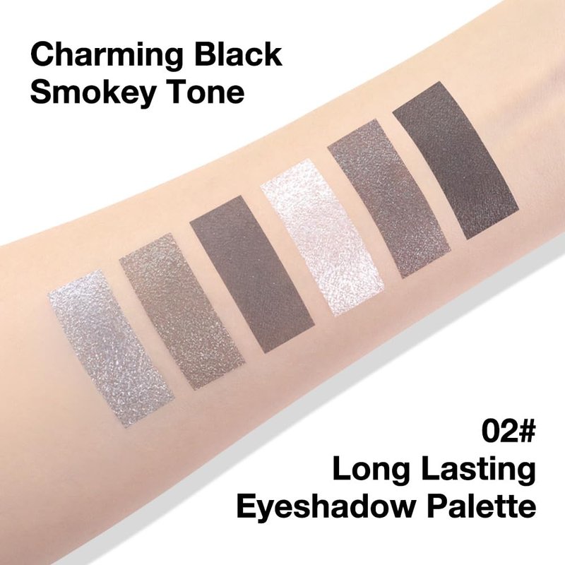 Smokey Grey Eyeshadow Palette - 6 Colors with High Pigment | Mini Travel Makeup for Older Women