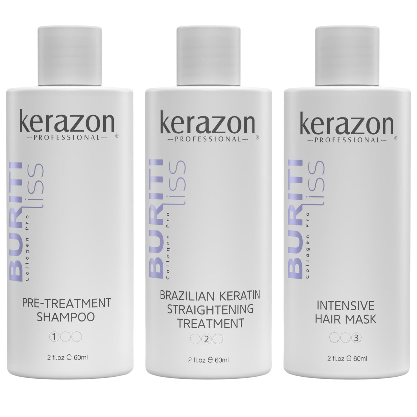 Brazilian Keratin Straightening Treatment KIT 2fl.oz Buriti Liss Collagen Pro For all hair types
