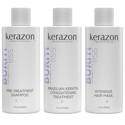 Brazilian Keratin Straightening Treatment KIT 2fl.oz Buriti Liss Collagen Pro For all hair types