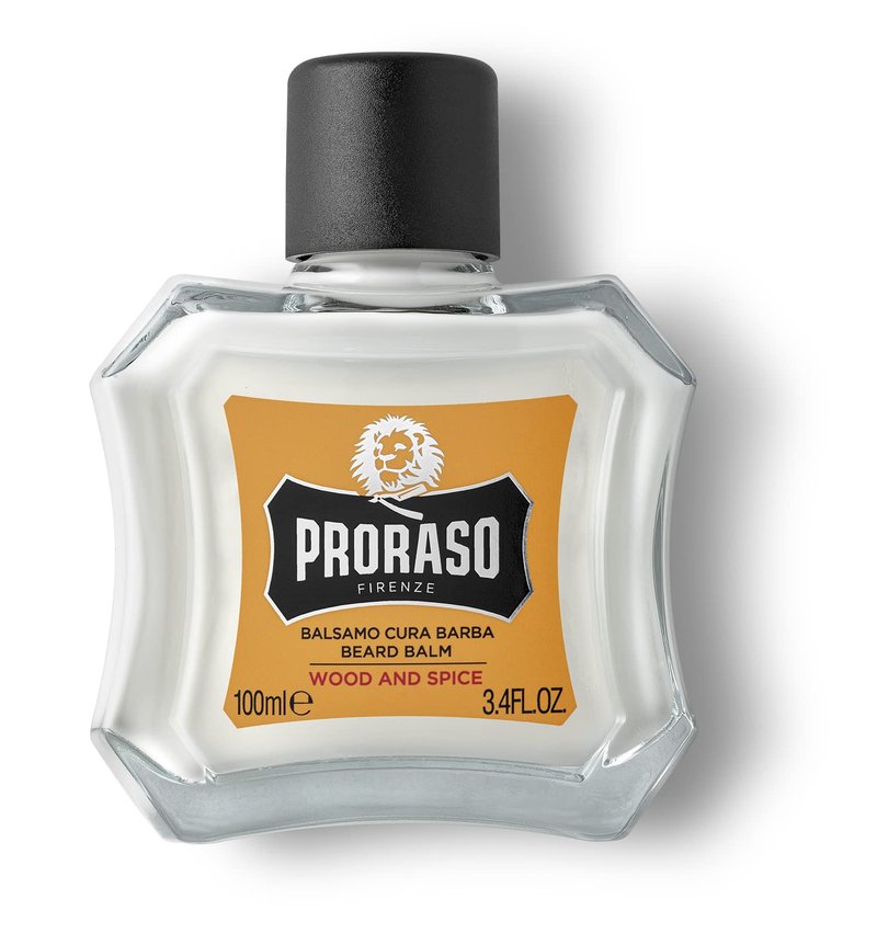 Proraso Wood and Spice Beard Balm - Moisturizing Cedarwood & Vanilla Condition Beards & Soften New Beard Growth - Leave In Facial Hair Conditioner for Men - 3.4oz