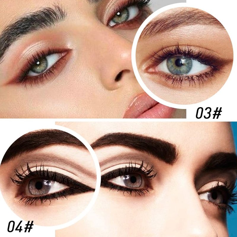 Gel Eyeliner Pencil Set - 4 Pcs Waterproof Eye Makeup Sticks in Black, Silver, Grey & Brown