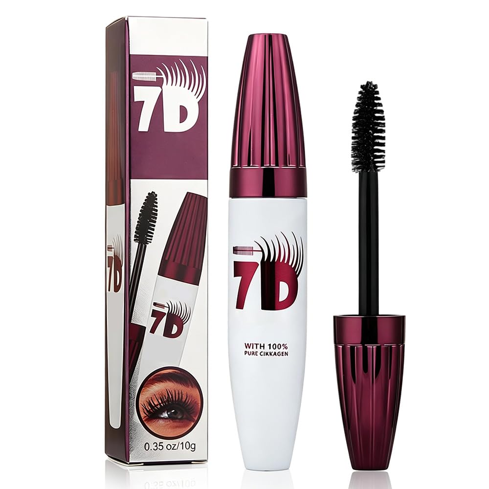 7D Waterproof Mascara - Smudge-Proof Curling & Lengthening Formula | Long-Lasting Black Lashes (1 Pcs)