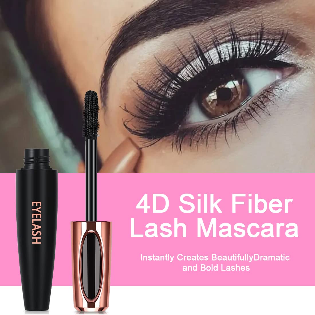 4D Silk Fiber Lash Mascara - Lengthening & Thickening, Waterproof | 2 Pack for All-Day Wear