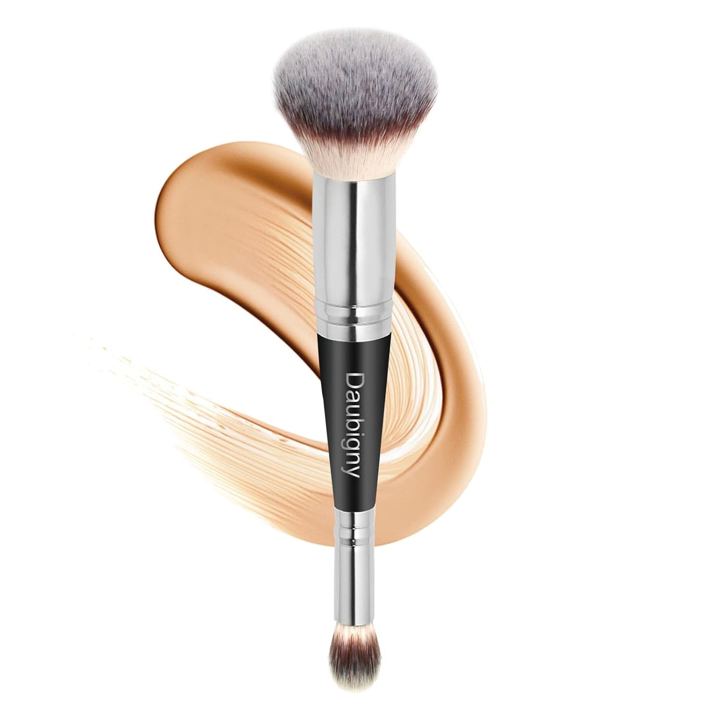 Dual-Ended Foundation & Concealer Makeup Brush - Premium Luxe Hair for Flawless Blending | Angled Design