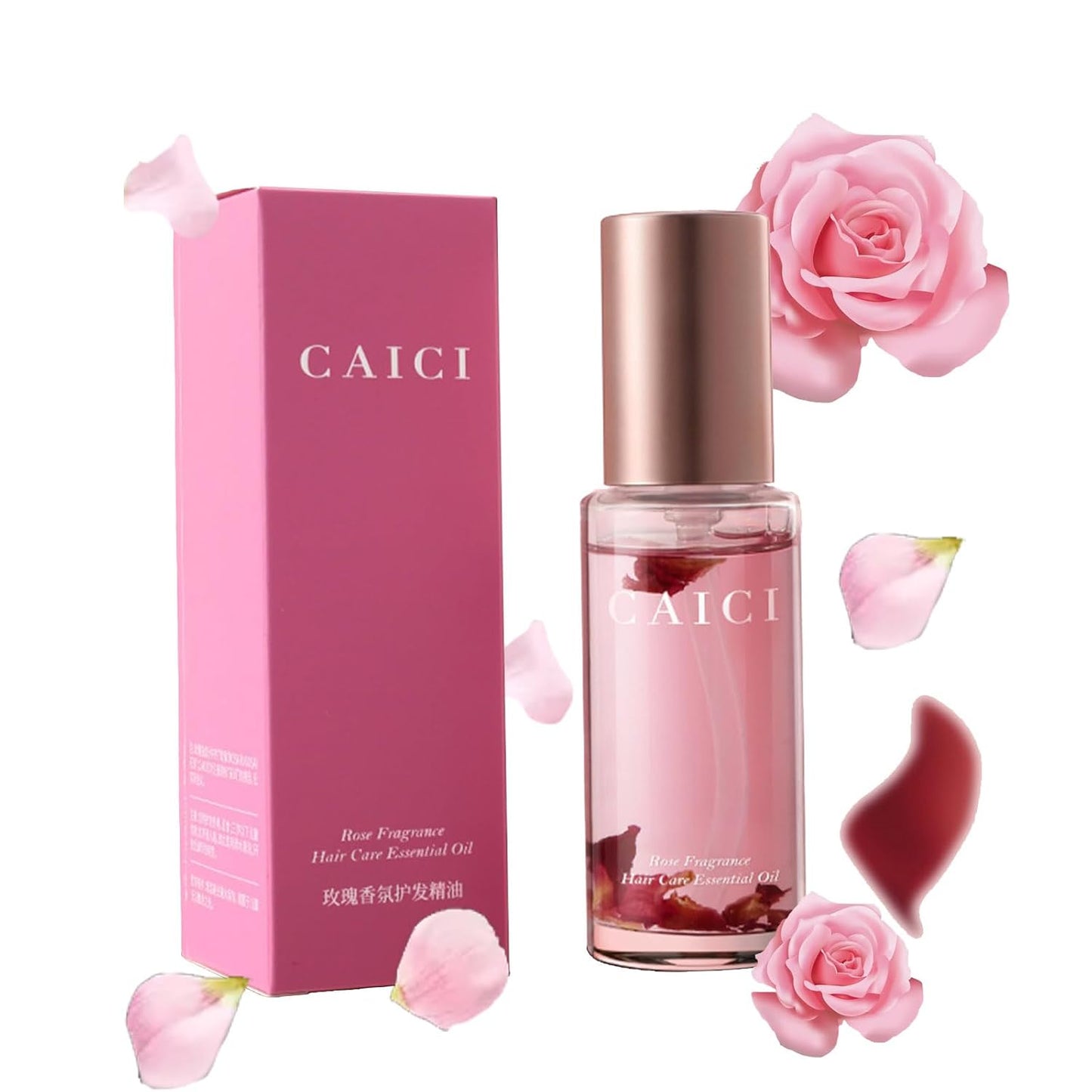 Hair Perfume Oil - Rose Infused Formula for Smooth, Shiny Hair | Ideal for Frizzy & Damaged Hair