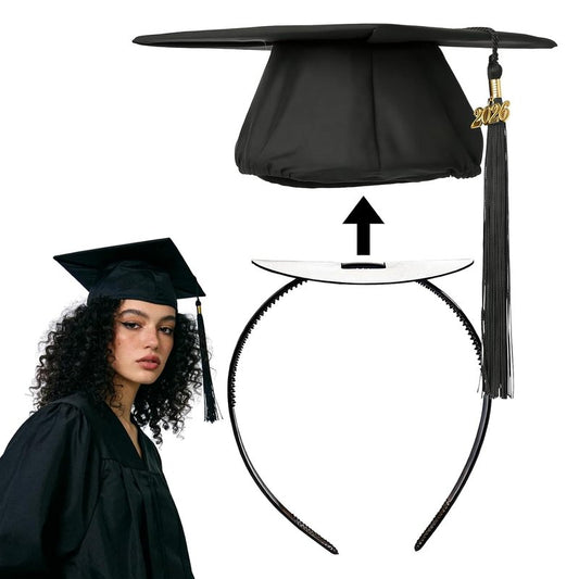Round Graduation Cap Headband - Firm Anti-Fall Hair Band for Secure Fit | 1 Piece