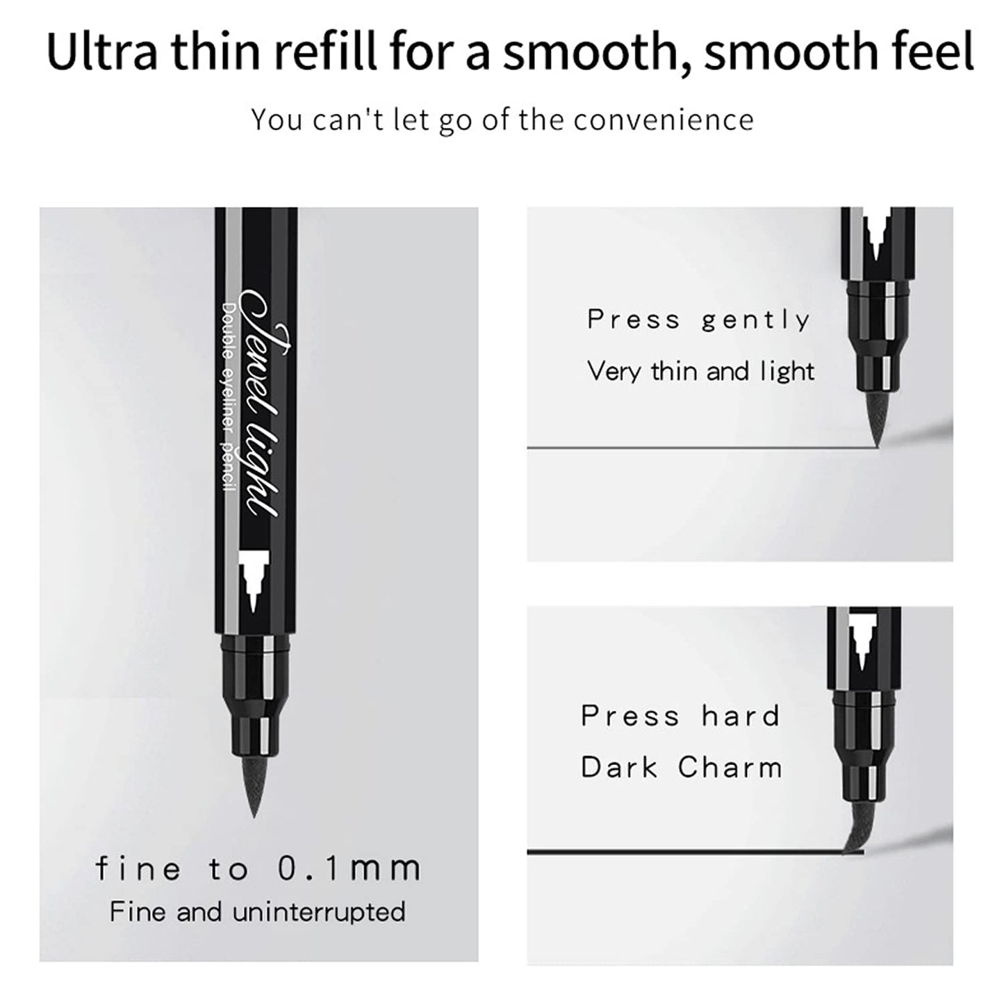 Eyeliner Stamp Set - 6 Double-Ended Winged Pens with Heart, Star, Plum, Triangle & Moon Shapes | Waterproof Liquid Eyeliner for Festival & Cosplay Makeup