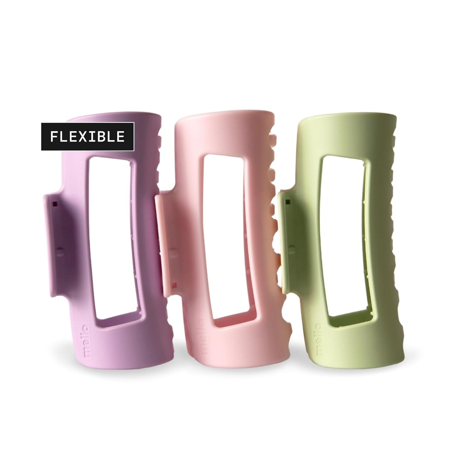Medium Hair Clip - Flexible Comfort Hair Claw for Thick & Thin Hair | Durable Matte Non-Slip Finish (3 Pack, Pastel)