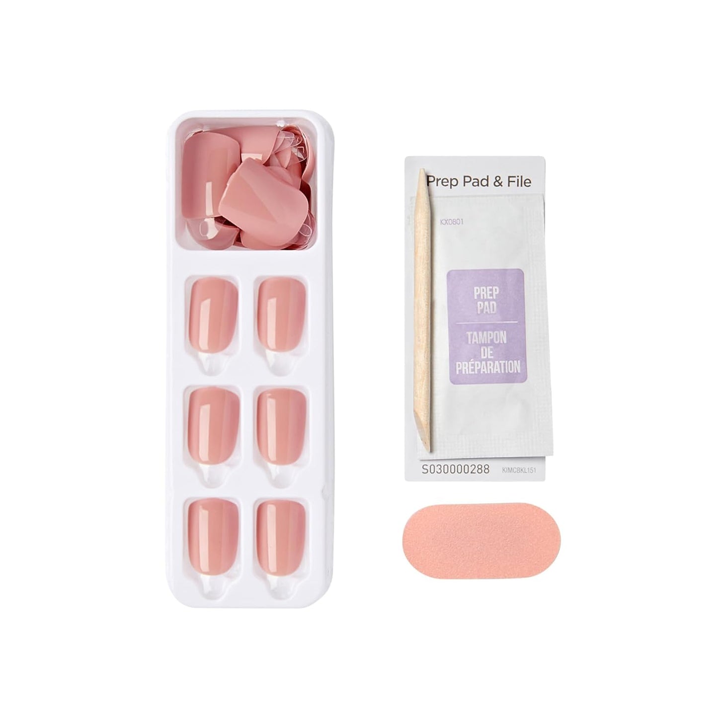 Impress No Glue Mani Press On Nails - 'Your Magic' Pink Squoval | 30 Nails, Mini File & Prep Pad Included