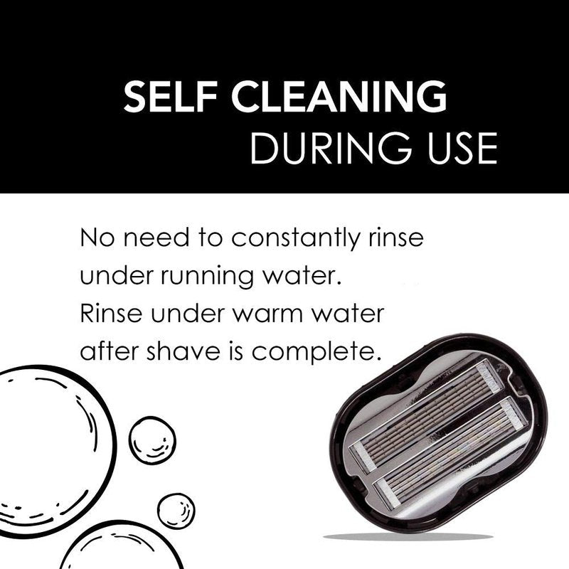 Premium Omnishaver Kit - The Fastest Way to Shave Head, Legs, Arms, Body | An Alternative to Disposable Shaving Razors Self Cleans & Strops During Use with Shave Butter & Replacement Cartridge - White