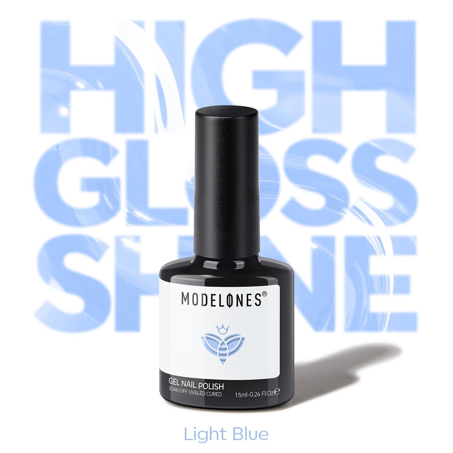 modelones Powder Blue Gel Nail Polish Ligh Blue Pastel Nail Poish Soak Off Pastel U V DIY Gel Nail Manicure 15 ML