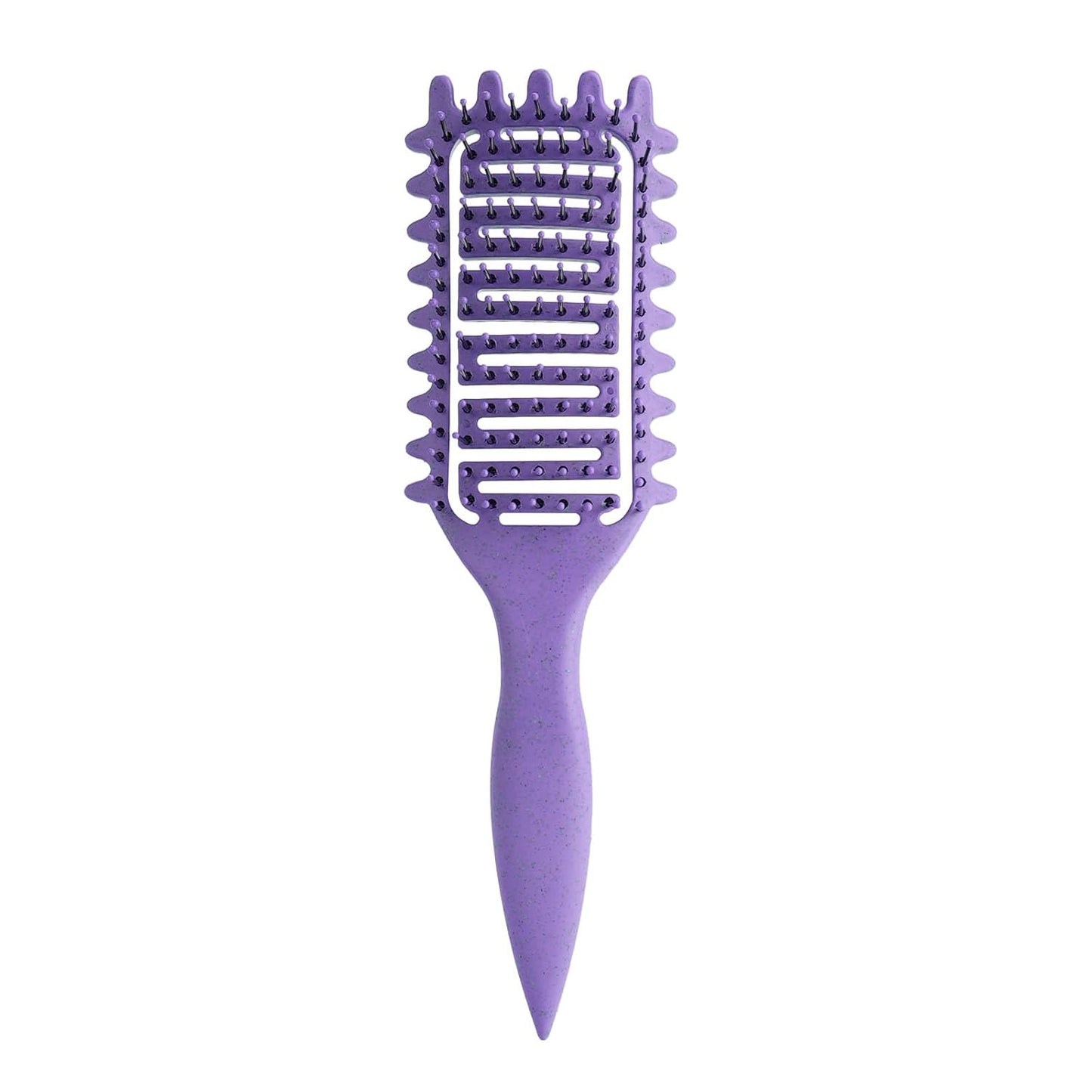 Curl Defining Brush for Curly Hair - Vented Detangling Brush for Wet & Dry Styling | Lightweight Yellow Design