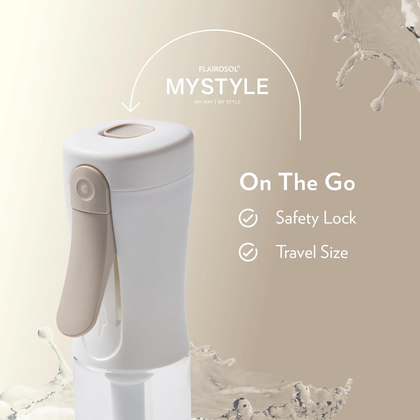 MyStyle Spray Bottle for Hair - Ultra Fine Continuous Mist for Face & Hairstyling | 3.04oz / 90ml, White