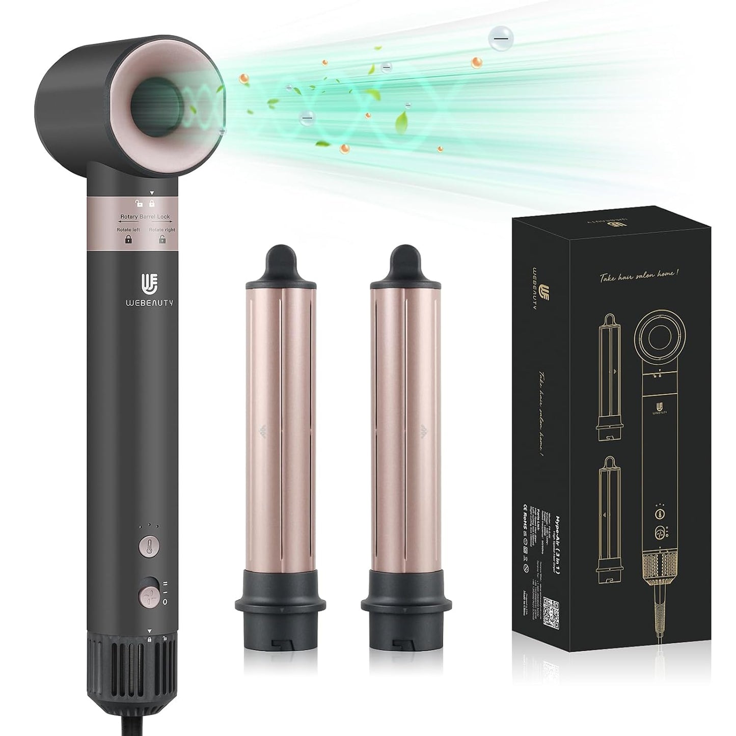 Hair Dryer Brush Air Styler - 7-in-1 Ionic Multi-Styling Tool | Fast Blow Drying, Auto Wrap Curlers, Frizz-Free Volumizer