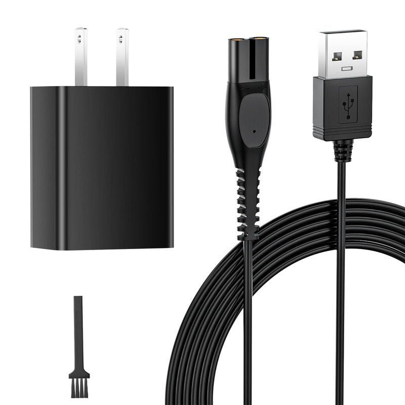 Solopen Charger Compatible with Philips Norelco OneBlade QP2724 QP2834 MG5910 MG7910 MG9510 MG9520 PQ888 PQ889, Power Cord for Norelco Shaver 2400 3600 USB-A Charging Cable with USB Charger, Pno-UCCU